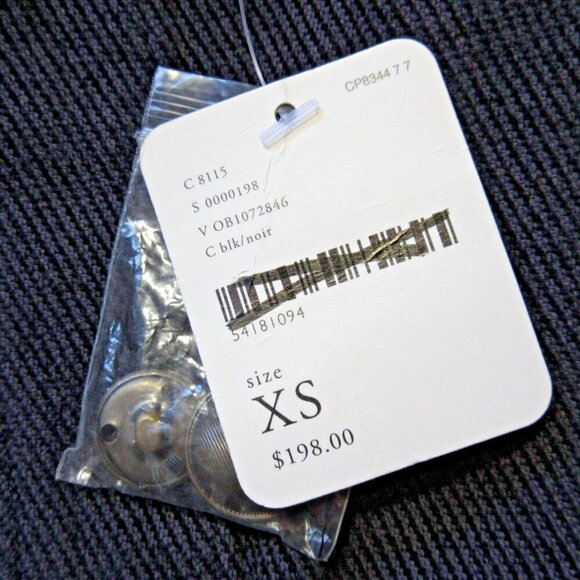 NWT Free People Lucy in in Black Fray Hem Embellished Military Jacket XS - Picture 4 of 5